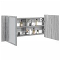 vidaXL, vidaXL LED-Spiegelschrank Grau Sonoma 100x12x45 cm
