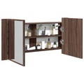 vidaXL, vidaXL LED-Spiegelschrank Braun Eichen-Optik 90x12x45 cm Acryl