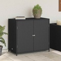 vidaXL, vidaXL Gartenschrank Schwarz 83x45x76 cm Poly Rattan