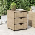 vidaXL, vidaXL Gartenschrank Beige 55x59x69 cm Poly Rattan