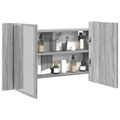 vidaXL, vidaXL LED-Spiegelschrank Grau Sonoma 80x12x45 cm Acryl