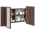 vidaXL, vidaXL LED-Spiegelschrank Braun Eichen-Optik 80x12x45 cm Acryl