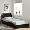 vidaXL, vidaXL Bettgestell mit Kopfteil Schwarz 90x200 cm Stoff