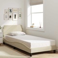vidaXL, vidaXL Bettgestell mit Kopfteil Creme 80x200 cm Stoff