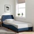 vidaXL, vidaXL Bettgestell mit Kopfteil Blau 80x200 cm Stoff