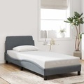 vidaXL, vidaXL Bettgestell mit Kopfteil Dunkelgrau 80x200 cm Samt