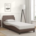 vidaXL, vidaXL Bettgestell mit Kopfteil Braun 80x200 cm Kunstleder