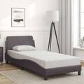 vidaXL, vidaXL Bettgestell mit Kopfteil Grau 80x200 cm Kunstleder