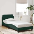 vidaXL, vidaXL Bettgestell mit Kopfteil Dunkelgrün 90x190 cm Samt