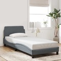 vidaXL, vidaXL Bettgestell mit Kopfteil Dunkelgrau 90x190 cm Samt