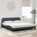 vidaXL, vidaXL Bettgestell mit Kopfteil Dunkelgrau 180x200 cm Samt