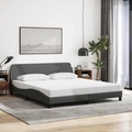 vidaXL, vidaXL Bettgestell mit Kopfteil Dunkelgrau 160x200 cm Stoff