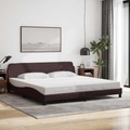 vidaXL, vidaXL Bettgestell mit Kopfteil Dunkelbraun 200x200 cm Stoff