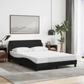 vidaXL, vidaXL Bettgestell mit Kopfteil Schwarz 140x190 cm Stoff