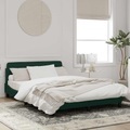 vidaXL, vidaXL Bettgestell mit Kopfteil Dunkelgrün 140x190 cm Samt