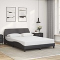 vidaXL, vidaXL Bettgestell mit Kopfteil Grau 140x190 cm Kunstleder