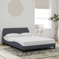 vidaXL, vidaXL Bettgestell mit Kopfteil Dunkelgrau 140x200 cm Samt
