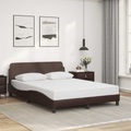 vidaXL, vidaXL Bettgestell mit Kopfteil Braun 140x200 cm Kunstleder