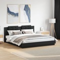 vidaXL, vidaXL Bettgestell mit Kopfteil Schwarz 160x200 cm Holzwerkstoff