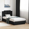 vidaXL, vidaXL Bettgestell mit Kopfteil Schwarz 75x190 cm Holzwerkstoff