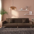 vidaXL, vidaXL Schlafsofa 2-Sitzer mit 2 Kissen Braun Stoff