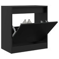 vidaXL, vidaXL Schuhschrank Schwarz 60x34x63,5 cm Holzwerkstoff