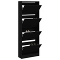 vidaXL, vidaXL Schuhschrank Schwarz 60x21x163,5 cm Holzwerkstoff