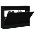 vidaXL, vidaXL Schuhschrank Schwarz 80x21x57 cm Holzwerkstoff