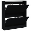 vidaXL, vidaXL Schuhschrank Schwarz 80x21x87,5 cm Holzwerkstoff