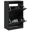 vidaXL, vidaXL Schuhschrank Schwarz 60x34x96,5 cm Holzwerkstoff