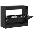 vidaXL, vidaXL Schuhschrank Schwarz 80x34x63 cm Holzwerkstoff