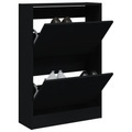 vidaXL, vidaXL Schuhschrank Schwarz 60x21x87,5 cm Holzwerkstoff