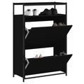 vidaXL, vidaXL Schuhschrank Schwarz 75x34x112 cm Holzwerkstoff