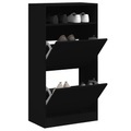 vidaXL, vidaXL Schuhschrank Schwarz 60x34x116 cm Holzwerkstoff