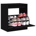 vidaXL, vidaXL Schuhschrank Schwarz 60x42x69 cm Holzwerkstoff