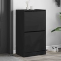 vidaXL, vidaXL Schuhschrank mit 2 Klappen Schwarz 60x42x108 cm
