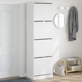vidaXL, vidaXL Schuhschrank mit 4 Klappen Weiß 60x42x204 cm