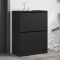 vidaXL, vidaXL Schuhschrank mit 2 Klappen Schwarz 80x42x108 cm