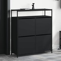 vidaXL, vidaXL Schuhschrank mit 4 Klappen Schwarz 100x34x112 cm