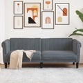 vidaXL, vidaXL Sofa 3-Sitzer Dunkelgrau Samt