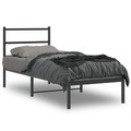 vidaXL, vidaXL Bettgestell mit Kopfteil Metall Schwarz 75x190 cm