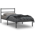 vidaXL, vidaXL Bettgestell mit Kopfteil Metall Schwarz 100x190 cm