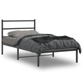vidaXL, vidaXL Bettgestell mit Kopfteil Metall Schwarz 107x203 cm