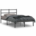 vidaXL, vidaXL Bettgestell mit Kopfteil Metall Schwarz 120x190 cm