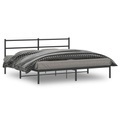 vidaXL, vidaXL Bettgestell mit Kopfteil Metall Schwarz 180x200 cm