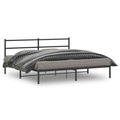 vidaXL, vidaXL Bettgestell mit Kopfteil Metall Schwarz 193x203 cm