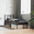 vidaXL, vidaXL Bettgestell mit Kopfteil Metall Schwarz 75x190 cm