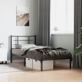 vidaXL, vidaXL Bettgestell mit Kopfteil Metall Schwarz 90x190 cm