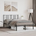 vidaXL, vidaXL Bettgestell mit Kopfteil Metall Schwarz 120x190 cm