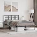 vidaXL, vidaXL Bettgestell mit Kopfteil Metall Schwarz 120x200 cm